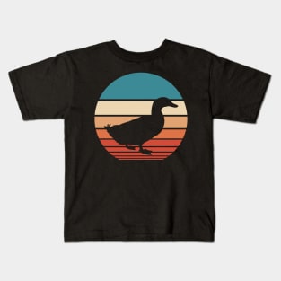 Duck Retro Sunset Kids T-Shirt